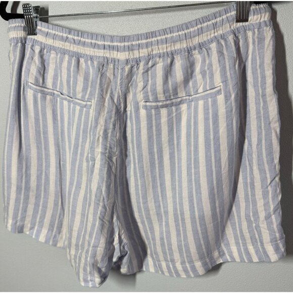 Rails Striped Paperbag Shorts Large Blue Linen Blend Flowy Lightweight Pull On - Picture 2 of 9